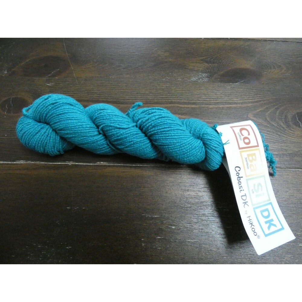 CoBaSi DK by HiKoo Yarn1 Hank 140 yds 50g Cotton Bamboo 10 Deep Turquoise